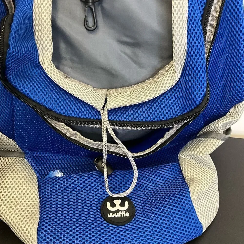 Brand New Wuffles Animal Dog Cat Backpack Black Blue Safety Belt Carrier